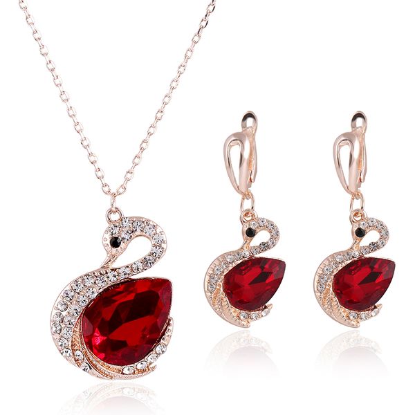 ruby necklace set sparkle swarovski crystal element swan shaped wedding jewelry set fashion womens earrings set new arrival, Silver
ruby necklace set sparkle swarovski crystal element swan shaped wedding jewelry set fashion womens earrings set new arrival, Silver