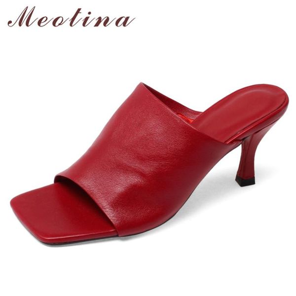 meotina women shoes genuine leather high heel slippers square toe slides ladies thin heel female sandals black large size 3-10.5
meotina women shoes genuine leather high heel slippers square toe slides ladies thin heel female sandals black large size 3-10.5
