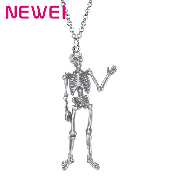newei halloween alloy plated antique gold skull skeleton necklace long pendant jewelry for women girls fashion gift decoration, Silver
newei halloween alloy plated antique gold skull skeleton necklace long pendant jewelry for women girls fashion gift decoration, Silver