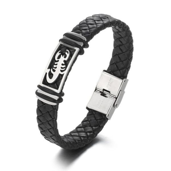 2020 charm jewelry stainless steel weave leather scorpio bracelet vintage titanium steel cuff feather bracelet men pulseras, Red;blue
2020 charm jewelry stainless steel weave leather scorpio bracelet vintage titanium steel cuff feather bracelet men pulseras, Red;blue
