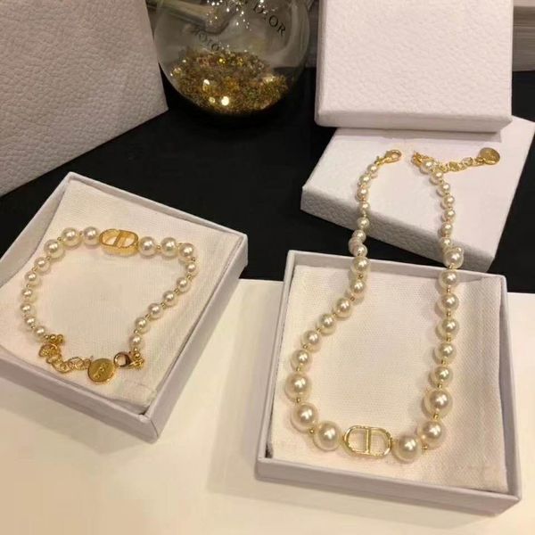 selling classic letter pearl wild fashion designer jewelry set womens pearl designer necklace, Silver
selling classic letter pearl wild fashion designer jewelry set womens pearl designer necklace, Silver
