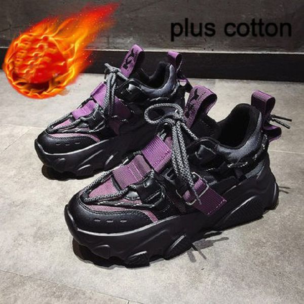 fashion women sneakers cotton lining casual shoes lace up thick heel footwear with buckle decoration 695, Black
fashion women sneakers cotton lining casual shoes lace up thick heel footwear with buckle decoration 695, Black