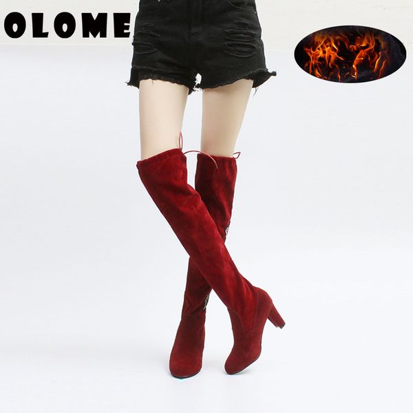 women's winter high boots over the knee boots high heel thick with large size ladies elastic force thigh 2020, Black
women's winter high boots over the knee boots high heel thick with large size ladies elastic force thigh 2020, Black