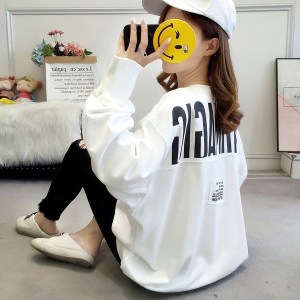 tzf sweater pulloversweater pullover women's 2019 spring and autumn thin super cec loose korean style bf lazy style ins pullover round, Black
tzf sweater pulloversweater pullover women's 2019 spring and autumn thin super cec loose korean style bf lazy style ins pullover round, Black