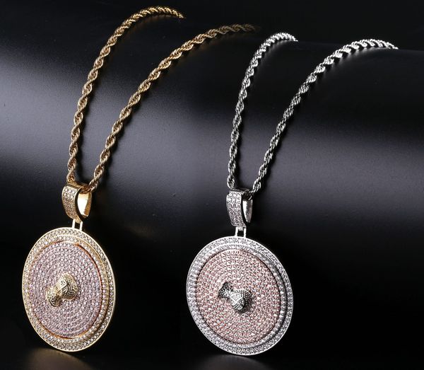 rotary disc pendant dollar symbol wallet pendant zircon-studded hip-hop necklace jewelry, Silver 
rotary disc pendant dollar symbol wallet pendant zircon-studded hip-hop necklace jewelry, Silver