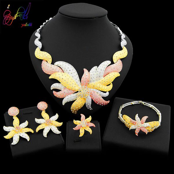 yulaili fashion women dubai gold crystal pendant necklace earrings bracelet ring wedding bridal jewelry sets wholesale, Silver
yulaili fashion women dubai gold crystal pendant necklace earrings bracelet ring wedding bridal jewelry sets wholesale, Silver