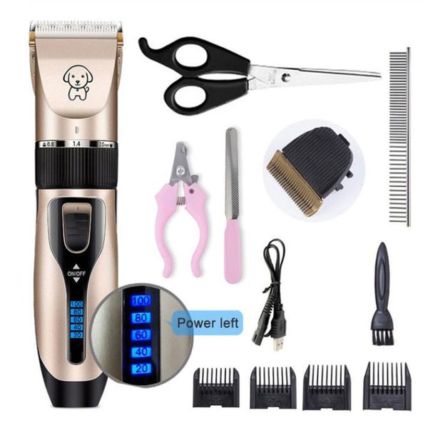 pet cat dog clippers professional dogs grooming clipper groomer kit usb rechargeable low-noise pets hair trimmer display battery 
pet cat dog clippers professional dogs grooming clipper groomer kit usb rechargeable low-noise pets hair trimmer display battery