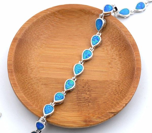 ocean blue oval shaped opal bracelet beach themed summer jewelry, Black 
ocean blue oval shaped opal bracelet beach themed summer jewelry, Black