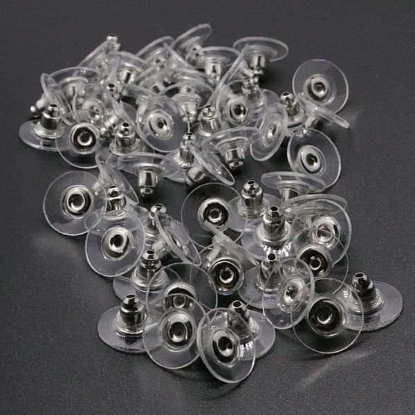 100pcs silicone earring backs rubber ear sers ecofriendly plastic ear backs round ear plug blocked caps earrings back, Silver
100pcs silicone earring backs rubber ear sers ecofriendly plastic ear backs round ear plug blocked caps earrings back, Silver