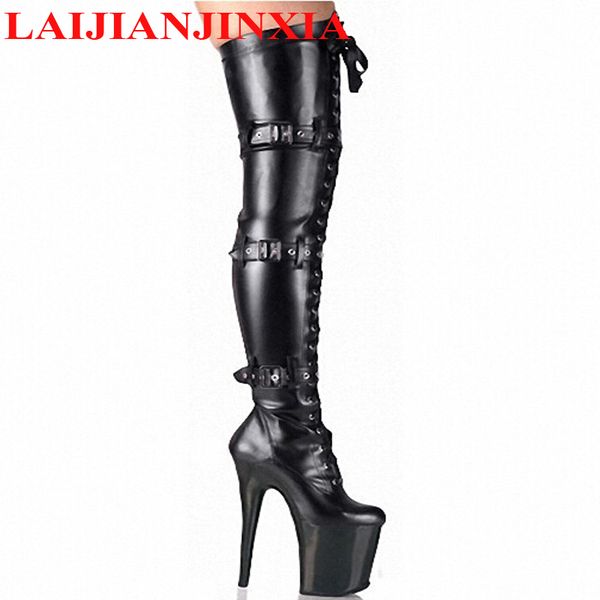 laijianjinxia 10cm platform high-heeled shoes tall boots buckle strap round toe boots dancer 8 inch buckle thigh high, Black
laijianjinxia 10cm platform high-heeled shoes tall boots buckle strap round toe boots dancer 8 inch buckle thigh high, Black