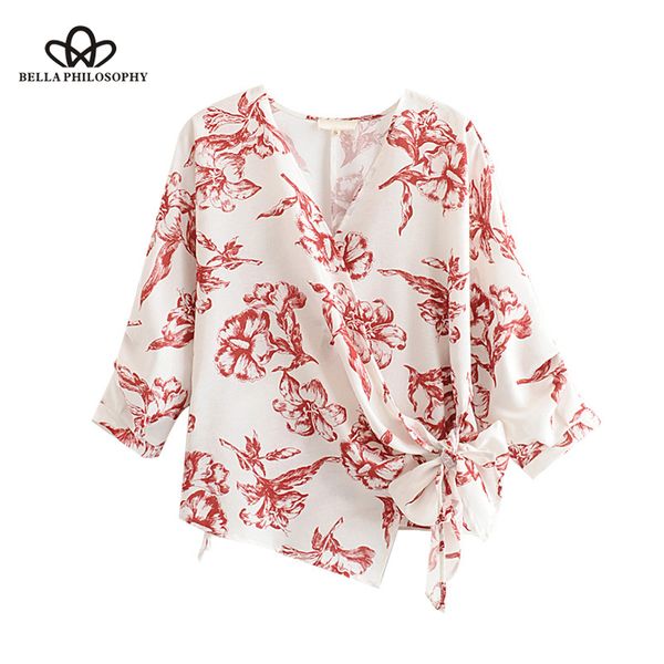 hstar floral print wrap women blouses 2020 fashion v neck side bow tie ladies shirts casual blusas mujer, White
hstar floral print wrap women blouses 2020 fashion v neck side bow tie ladies shirts casual blusas mujer, White