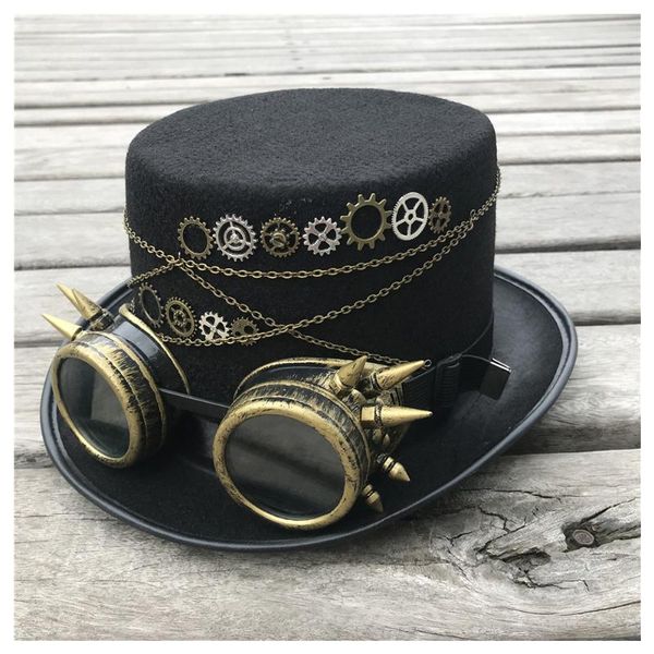 men women vintage handmade steampunk hat with gear glasses stage magic hat bowler size 57cm steampunk, Blue;gray
men women vintage handmade steampunk hat with gear glasses stage magic hat bowler size 57cm steampunk, Blue;gray