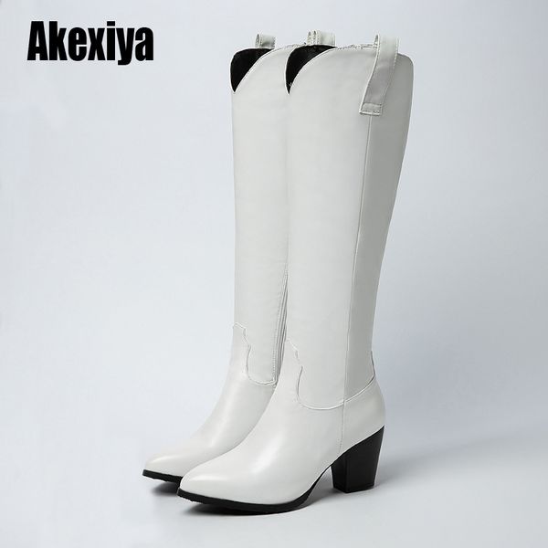 plus size 34-43 new brand women boots thick high heels knee high boots pointed toe ladies shoes western female u502, Black
plus size 34-43 new brand women boots thick high heels knee high boots pointed toe ladies shoes western female u502, Black