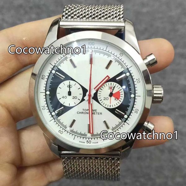 new time vk quartz chronograph mens watch white black dial black leather strap steel case gents sport watches 3 colors, Slivery;brown
new time vk quartz chronograph mens watch white black dial black leather strap steel case gents sport watches 3 colors, Slivery;brown