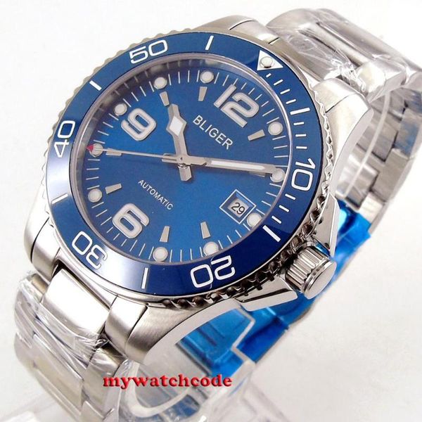 40mm bliger blue dial ceramic bezel sapphire glass 316l stainless steel automatic movement men's watch relogio masculino, Slivery;brown
40mm bliger blue dial ceramic bezel sapphire glass 316l stainless steel automatic movement men's watch relogio masculino, Slivery;brown