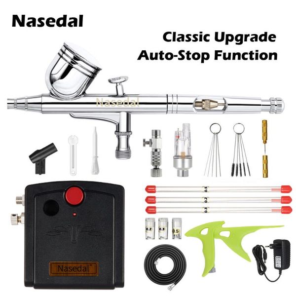 nasedal auto-scompressor airbrush kit 0.3mm dual-action airbrush spary gun for cake decor nail art model car painting nt-66b
nasedal auto-scompressor airbrush kit 0.3mm dual-action airbrush spary gun for cake decor nail art model car painting nt-66b
