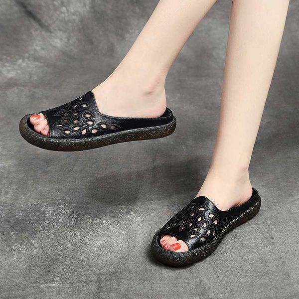 women slippers 2020 summer new flat sandals non-slip soft bottom hollow out handmade genuine leather women embroidery slippers, Black
women slippers 2020 summer new flat sandals non-slip soft bottom hollow out handmade genuine leather women embroidery slippers, Black