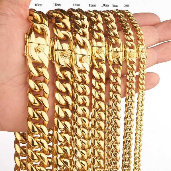 chains 6/8/10/12/14/16/18mm fashion gold tone 316l stainless steel miami curb necklace or bracelet chain for women men with gift box, Silver
chains 6/8/10/12/14/16/18mm fashion gold tone 316l stainless steel miami curb necklace or bracelet chain for women men with gift box, Silver