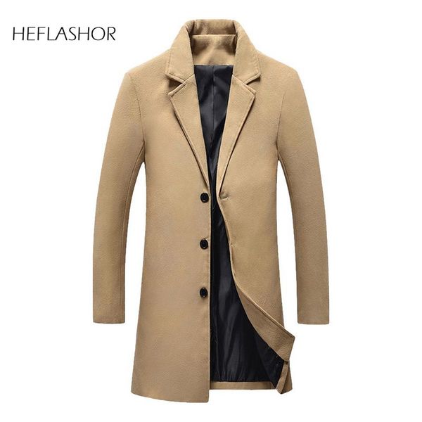 men's wool & blends heflashor fashion coat winter warm solid color long trench jacket male single breasted business casual overcoat par, Black
men's wool & blends heflashor fashion coat winter warm solid color long trench jacket male single breasted business casual overcoat par, Black