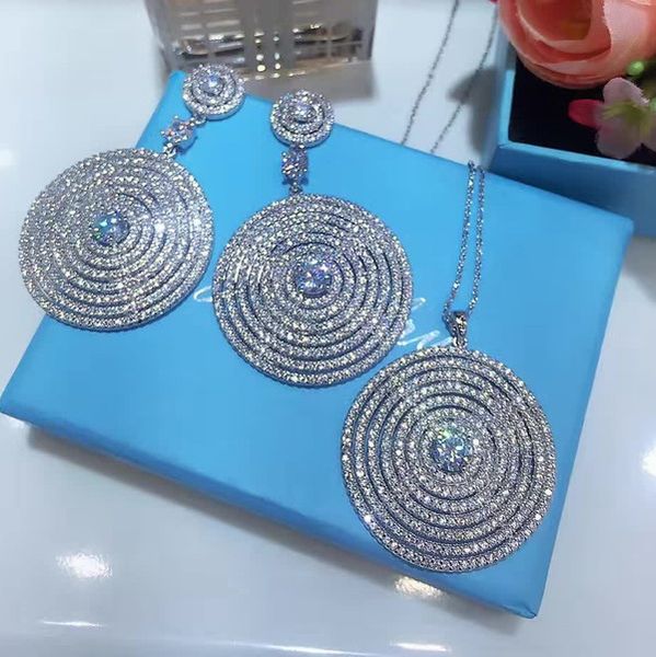 wholesale cubic zirconia paved 18k white gold plated necklaces and earrings party jewelry sets for women, Silver
wholesale cubic zirconia paved 18k white gold plated necklaces and earrings party jewelry sets for women, Silver