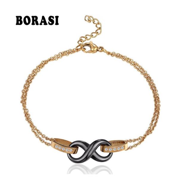 new classic fashion stainless steel crystal infinity bracelets for women black white ceramic love infinity bracelets & bangles, Golden;silver
new classic fashion stainless steel crystal infinity bracelets for women black white ceramic love infinity bracelets & bangles, Golden;silver