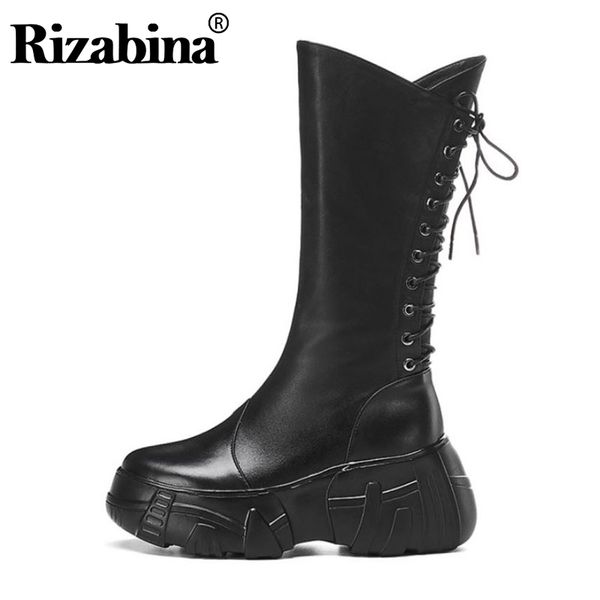 rizabina side zipper women knee high boots genuine leather cross strap thick bottom shoes fashion motorcycle boots size 34-39, Black
rizabina side zipper women knee high boots genuine leather cross strap thick bottom shoes fashion motorcycle boots size 34-39, Black