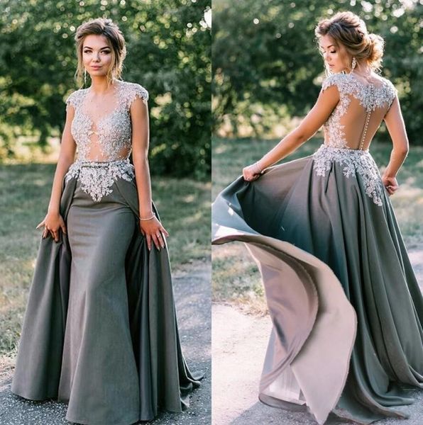 new sheer cap sleeves lace mermaid evening dresses with overskirt sheer crew neck lace applique beads sweep train prom gowns formal dress, Black;red
new sheer cap sleeves lace mermaid evening dresses with overskirt sheer crew neck lace applique beads sweep train prom gowns formal dress, Black;red
