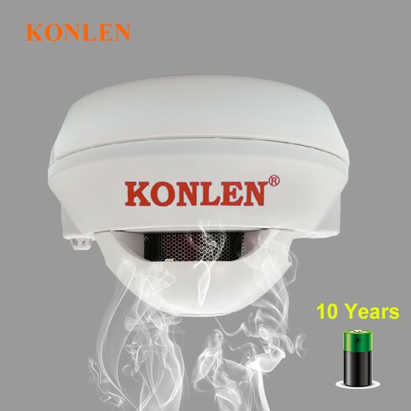 konlen smoke detector 10 years battery long life fire smoking alarm sensor pelectric independent for fire works protection, Black;white
konlen smoke detector 10 years battery long life fire smoking alarm sensor pelectric independent for fire works protection, Black;white