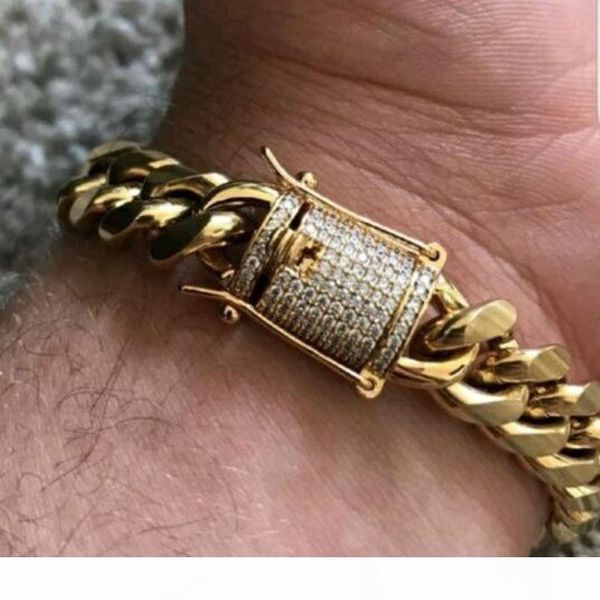 whosales_cool mens chain gold tone stainless steel 14mm 8inch bracelet curb cuban link chain with diamond clasp lock hip hop bracelets, Black
whosales_cool mens chain gold tone stainless steel 14mm 8inch bracelet curb cuban link chain with diamond clasp lock hip hop bracelets, Black