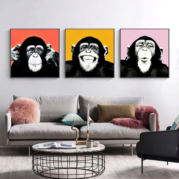 modern animal posters and prints abstract monkey fling in teeth wall art canvas painting pictures print nordic decoration home
modern animal posters and prints abstract monkey fling in teeth wall art canvas painting pictures print nordic decoration home
