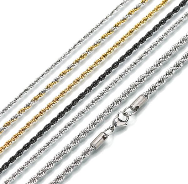2.5mmstainless steel twist necklace (without pendant) soft jewelry twist chain multiple color options jewelry chain, Silver
2.5mmstainless steel twist necklace (without pendant) soft jewelry twist chain multiple color options jewelry chain, Silver