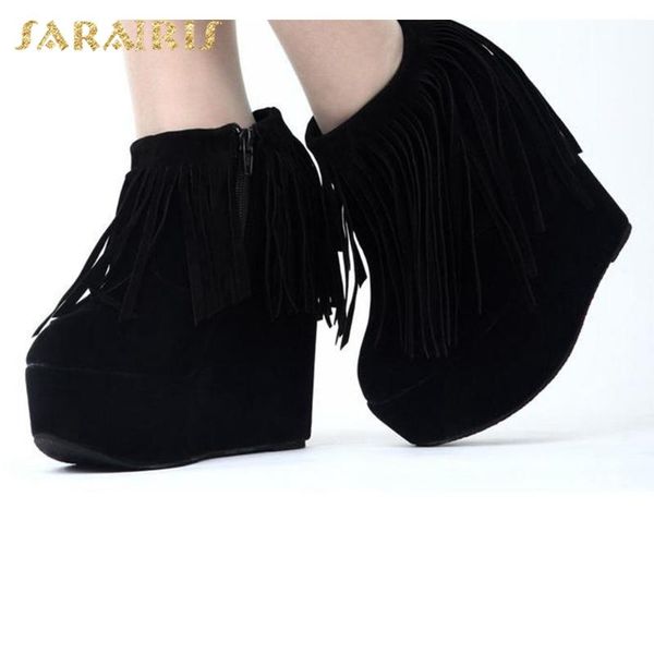 sarairis new design 2020 fringe black red shoes woman boots female zip up platform wedge high heels ankle boots ladies
sarairis new design 2020 fringe black red shoes woman boots female zip up platform wedge high heels ankle boots ladies