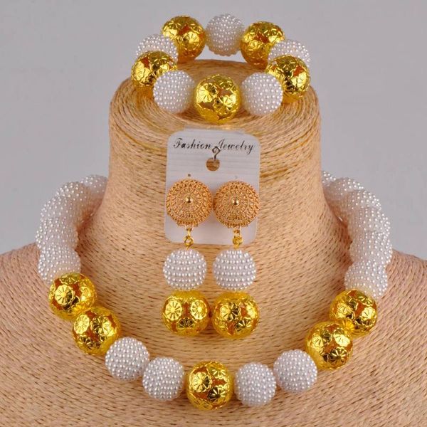 simulated pearl europe and america gold nigerian necklace african wedding beads white jewelry set zz03, Silver
simulated pearl europe and america gold nigerian necklace african wedding beads white jewelry set zz03, Silver