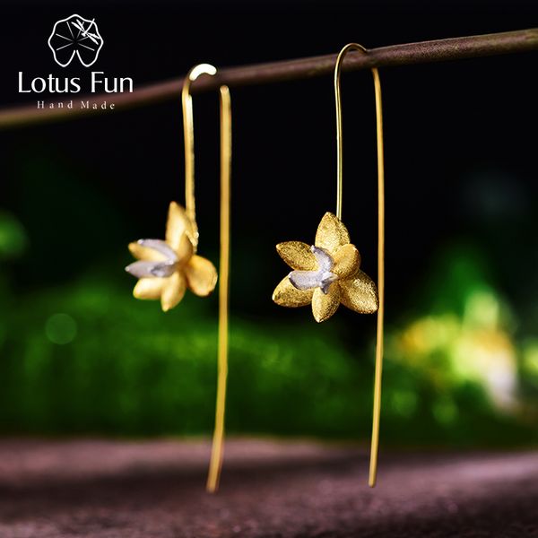 lotus fun real 925 sterling silver natural creative handmade fine jewelry cute blooming flower drop earrings for women brincos, Golden
lotus fun real 925 sterling silver natural creative handmade fine jewelry cute blooming flower drop earrings for women brincos, Golden