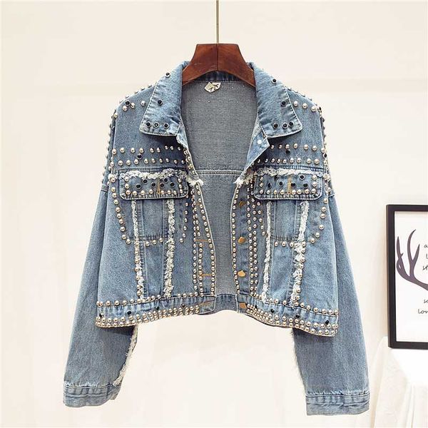 punk rock short rivet diamond blue denim jacket women spring autumn streetwear bat sleeves chaquetas mujer female bomber jacket, Black;brown
punk rock short rivet diamond blue denim jacket women spring autumn streetwear bat sleeves chaquetas mujer female bomber jacket, Black;brown