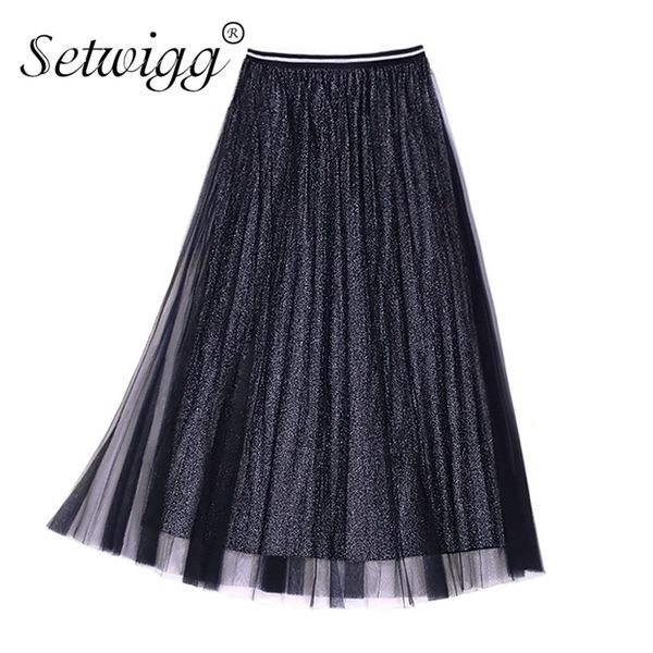skirts setwigg spring metallic long pleated gauze high waist silver starry a-line mid-calf summer pink gray, Black
skirts setwigg spring metallic long pleated gauze high waist silver starry a-line mid-calf summer pink gray, Black