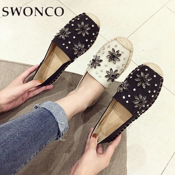 swonco loafers casual shoes for women flat canvas 2020 new summer print crystal slip on female fashion shoes rubber round toe, Black
swonco loafers casual shoes for women flat canvas 2020 new summer print crystal slip on female fashion shoes rubber round toe, Black