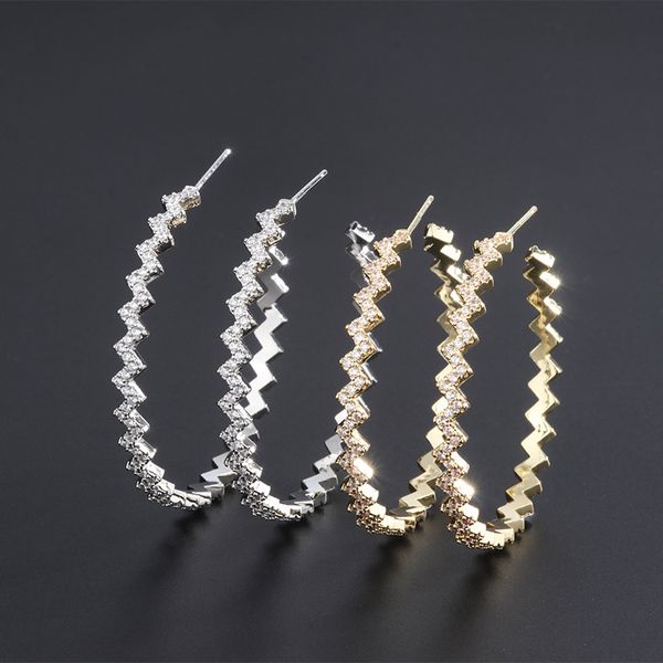 hoop & huggie 2021 gold white copper cubic zirconia geometry big round earrings fashion for women jewelry, Golden;silver
hoop & huggie 2021 gold white copper cubic zirconia geometry big round earrings fashion for women jewelry, Golden;silver