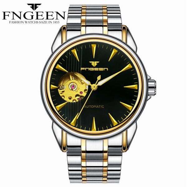 fngeen automatic men's watches skeleton stainless steel mechanical watch hollow back cover automatic watch men reloj hombre 2020, Slivery;brown
fngeen automatic men's watches skeleton stainless steel mechanical watch hollow back cover automatic watch men reloj hombre 2020, Slivery;brown