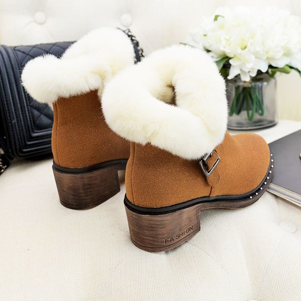 fashion suede leather fur winter snow boots women's ankle boots warm shoes round toe platform casual shoes woman, Black
fashion suede leather fur winter snow boots women's ankle boots warm shoes round toe platform casual shoes woman, Black