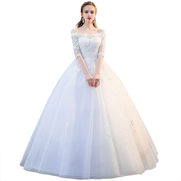 Simple Tulle Off Shoulder Ball Gown Wedding Dresses with Lace 2019 Half Sleeves Bridal Gown Vestidos Novia
Simple Tulle Off Shoulder Ball Gown Wedding Dresses with Lace 2019 Half Sleeves Bridal Gown Vestidos Novia
