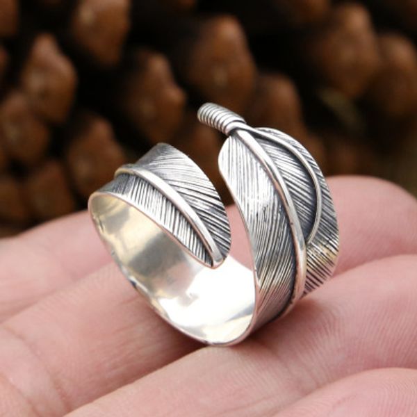 925 sterling silver байкер мужчины женщины jewelry популярные takahashi простой feather открытие кольца
925 sterling silver байкер мужчины женщины jewelry популярные takahashi простой feather открытие кольца