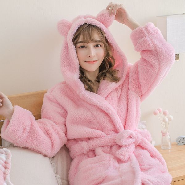 women's sleepwear autumn winter bathrobe thick coral velvet nightgown ladies cute home wear pajama one-piece lounge negligee, Black;red
women's sleepwear autumn winter bathrobe thick coral velvet nightgown ladies cute home wear pajama one-piece lounge negligee, Black;red