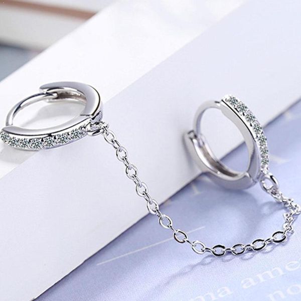 hoop & huggie two ear holes earrings during daily life for fashion women jewelry hole design double chain connection gift earring f6t5, Golden;silver
hoop & huggie two ear holes earrings during daily life for fashion women jewelry hole design double chain connection gift earring f6t5, Golden;silver