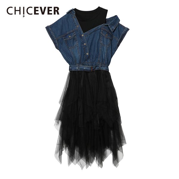 chicever summer patchwork mesh denim dresses for women off shoulder o neck high waist bandage midi dress female fashion clothing, White;black
chicever summer patchwork mesh denim dresses for women off shoulder o neck high waist bandage midi dress female fashion clothing, White;black