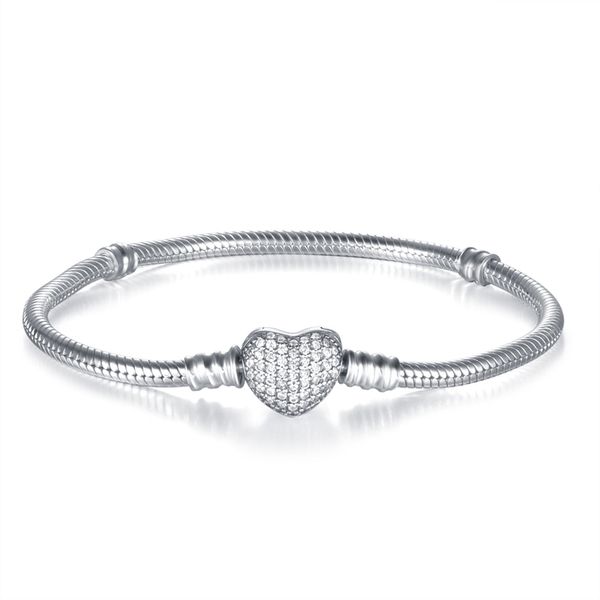 new european snake bracelet with crystal pave heart clasp authentic 925 sterling silver bracelets for women jewelry diy jewelry accessories, Golden;silver
new european snake bracelet with crystal pave heart clasp authentic 925 sterling silver bracelets for women jewelry diy jewelry accessories, Golden;silver