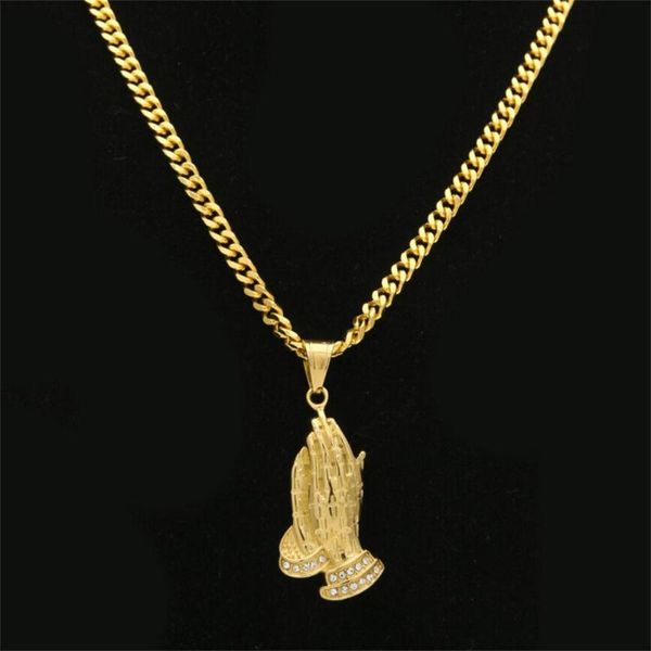 2020 new men women hip hop praying charm stainless steel pendant copper chain necklace jewelry accessories, Silver
2020 new men women hip hop praying charm stainless steel pendant copper chain necklace jewelry accessories, Silver