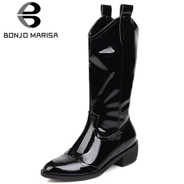 bonjomarisa fashion office metallic western boots elegant mid-calf boots women 2020 med chunky heels women shoes, Black
bonjomarisa fashion office metallic western boots elegant mid-calf boots women 2020 med chunky heels women shoes, Black