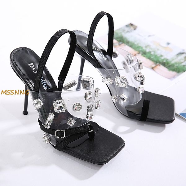summer new women's high heel sandals transparent pvc diamond thin heels ladies shoes fashion squre toe peep toe women's sanals, Black
summer new women's high heel sandals transparent pvc diamond thin heels ladies shoes fashion squre toe peep toe women's sanals, Black
