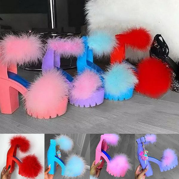 monerffi womens' furry shoes buckle platform high heels casual plush sandals fashion female walking cute lollipop pendant shoes, Black
monerffi womens' furry shoes buckle platform high heels casual plush sandals fashion female walking cute lollipop pendant shoes, Black